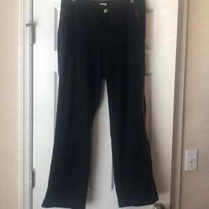 Navy blue trousers with red accent stripe